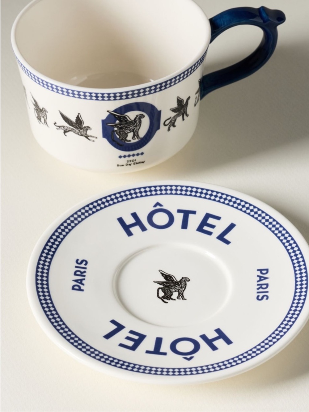 Anthropologie Hôtel Reverie Stoneware Mug & Saucer New Set! Best home gift GWP